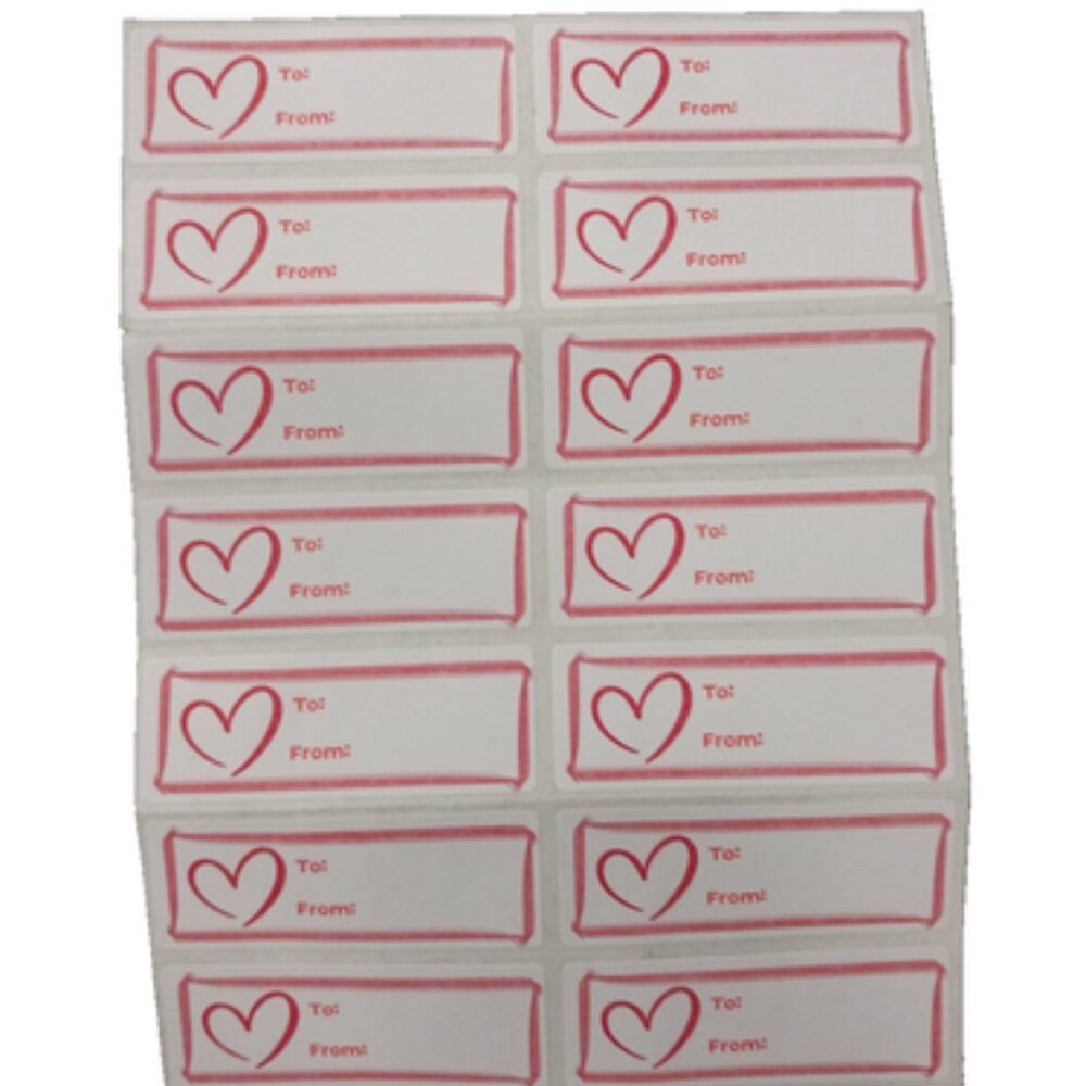 Hearts Love  Gift Tag Stickers To From Labels for Gifts, Packaging, Crafts